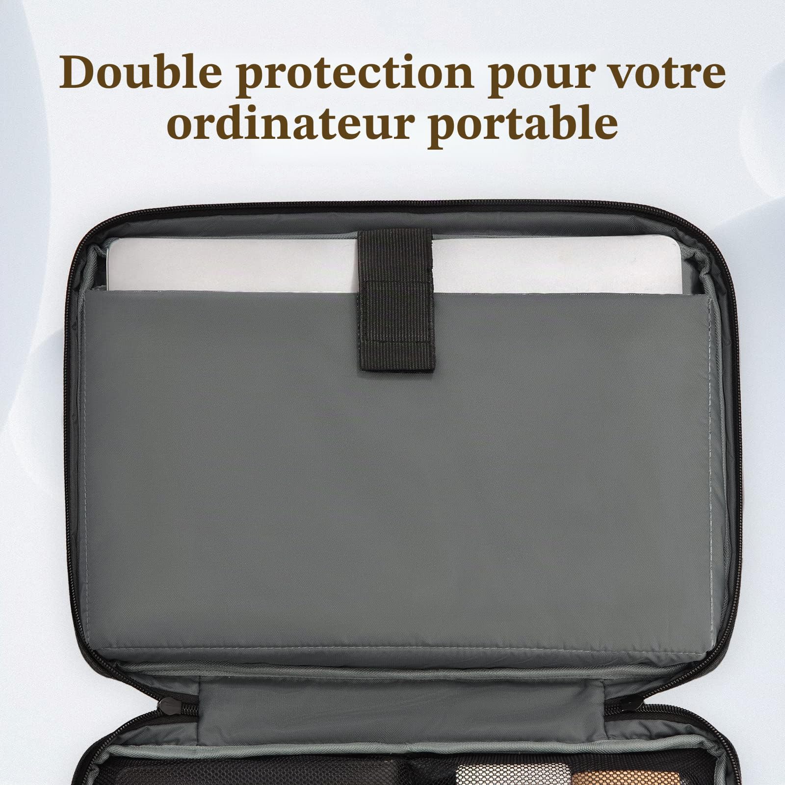 Housse pour Ordinateur Portable 15,6 17,3 14 13,3 12,3 Pouce Sacoche TSA Étanche 4 Couches Protection Sac de Transport PC