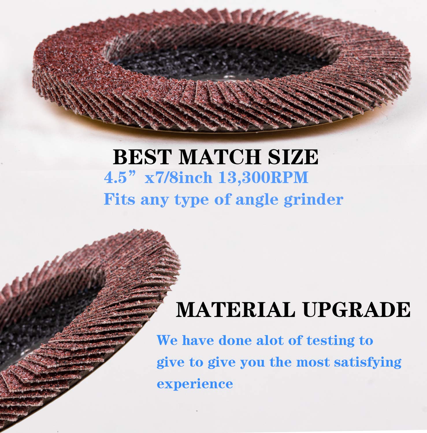 40 Disques à Lamelles 115mm (4-1/2") - Grains 40/60/80/120 - Pour Meuleuse D'angle - Oxyde D'aluminium