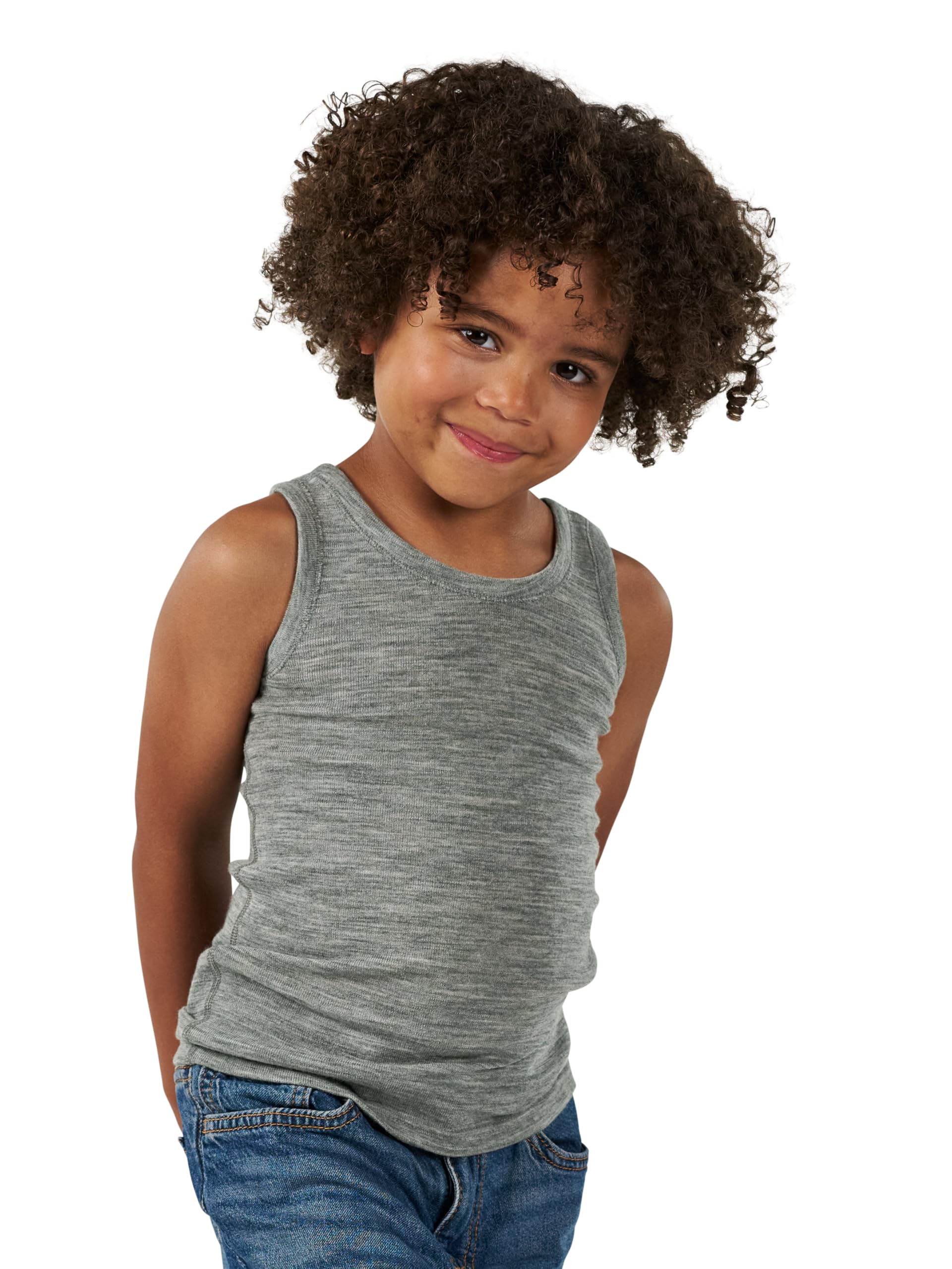 Dilling Kinder Unterhemd Merinowolle – Weiches Merino Tanktop Base-Layer, Kratzfreies Trägershirt aus Wolle für Jungen & Mädchen, Thermoregulativ