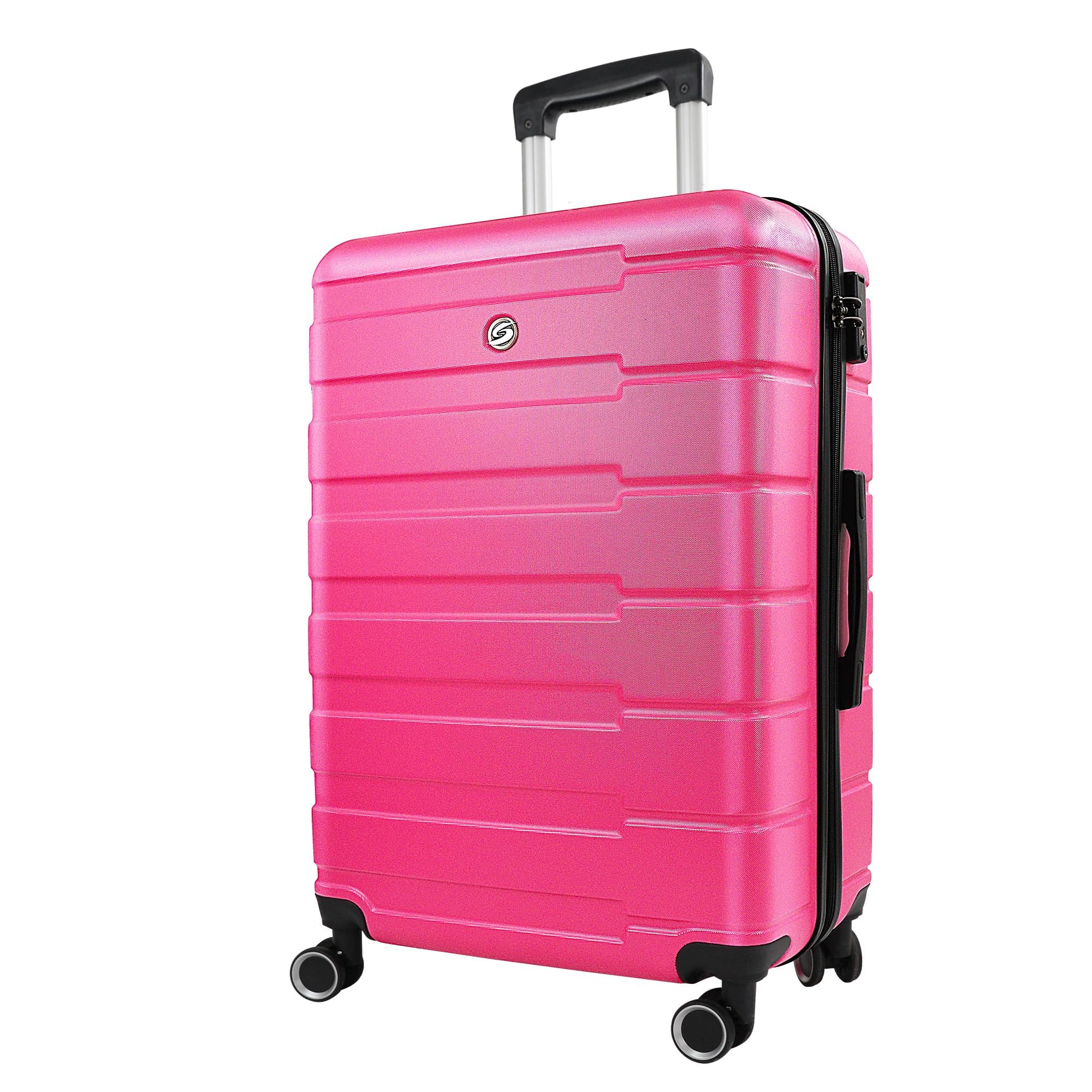 28 inch Luggage, Hard Shell Suitcase with Spinner Wheels and TSA Lock,Lightweight and portable Fits Men and Women,Rose