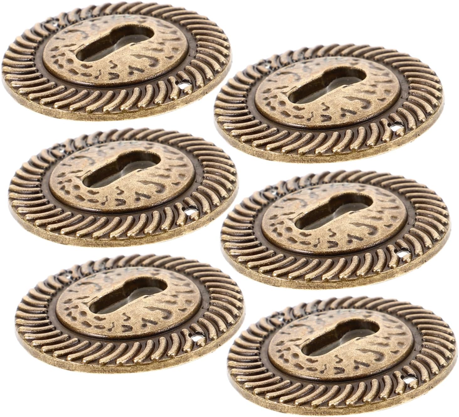 6pcs Antique Style Keyhole Covers Plate Inserts for Furniture Decor Retro Home Sign Wall Decor