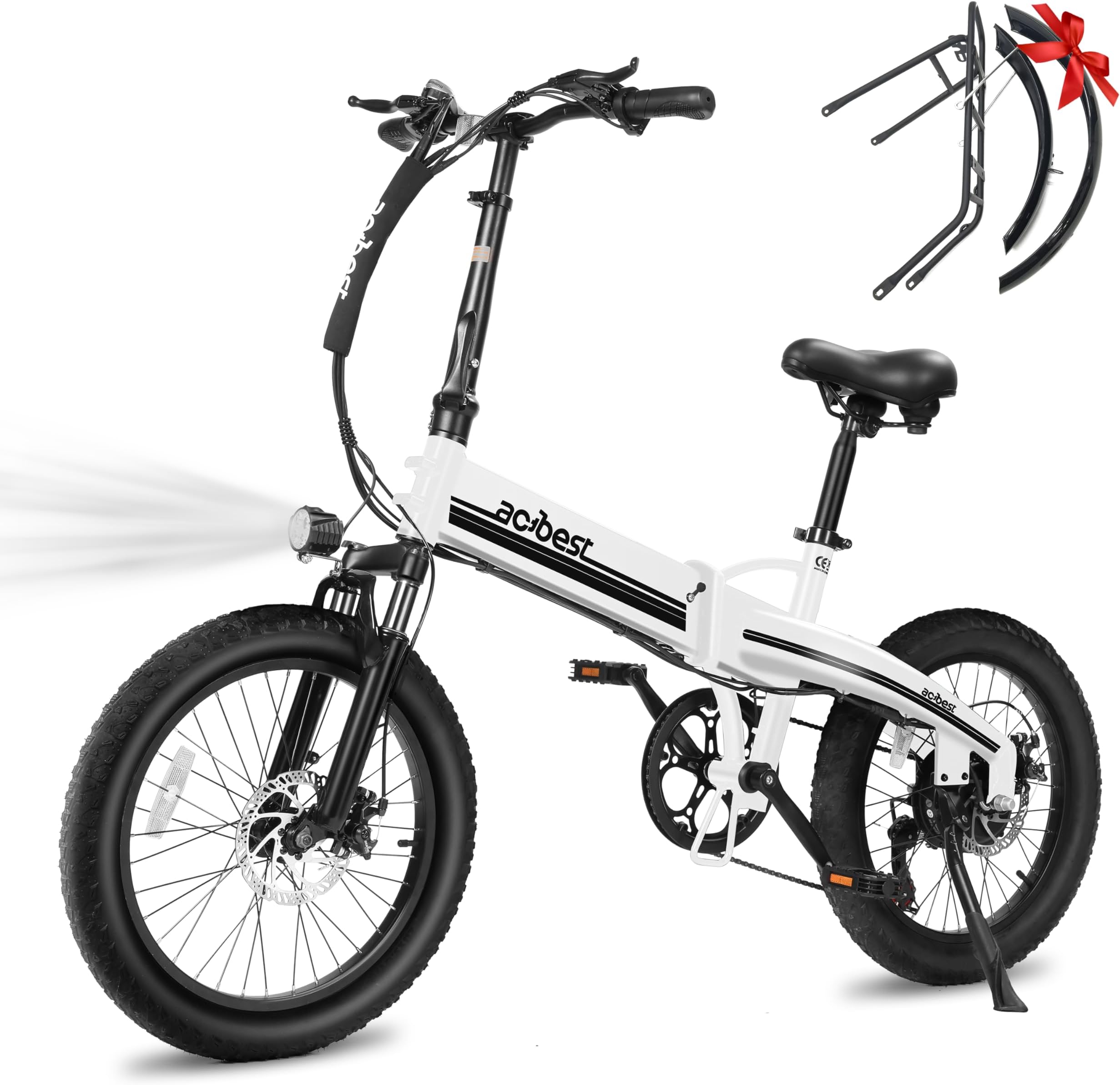 Electric Bike for Adults Peak 1200W,55Miles 28Mph Top Speed, 20" Fat Tire Folding Electric Bicycle, 48V 10.4Ah Removable Battery Ebike with 35 Speed and Front Suspension,Speedy