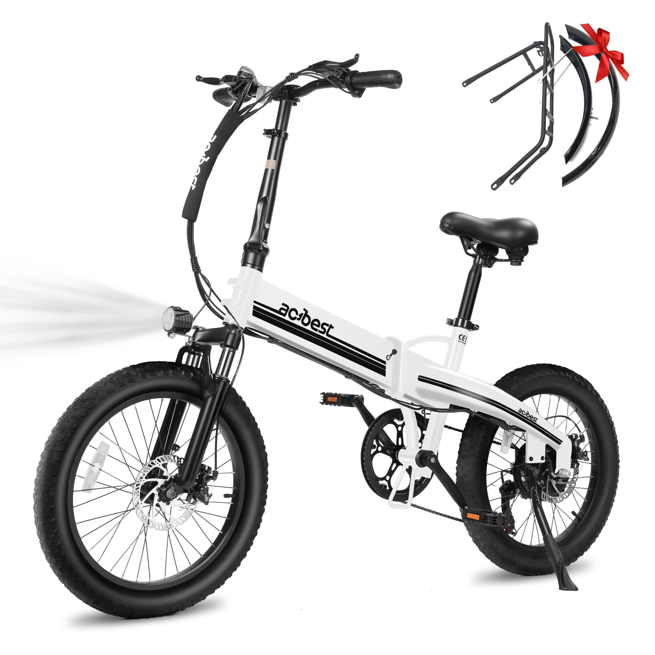 Electric Bike for Adults Peak 1200W,55Miles 28Mph Top Speed, 20" Fat Tire Folding Electric Bicycle, 48V 10.4Ah Removable Battery Ebike with 35 Speed and Front Suspension,Speedy