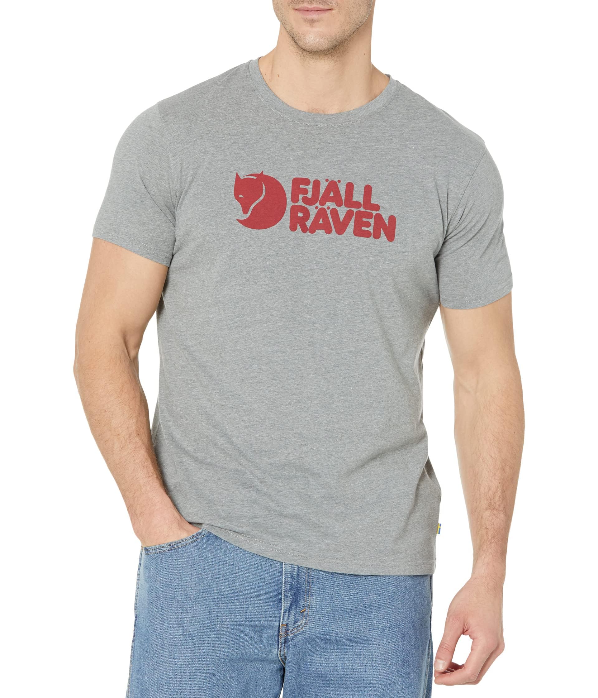 Fjällräven Fjäll Räven Mens Logo M T-Shirt, Grey Melange, M UK