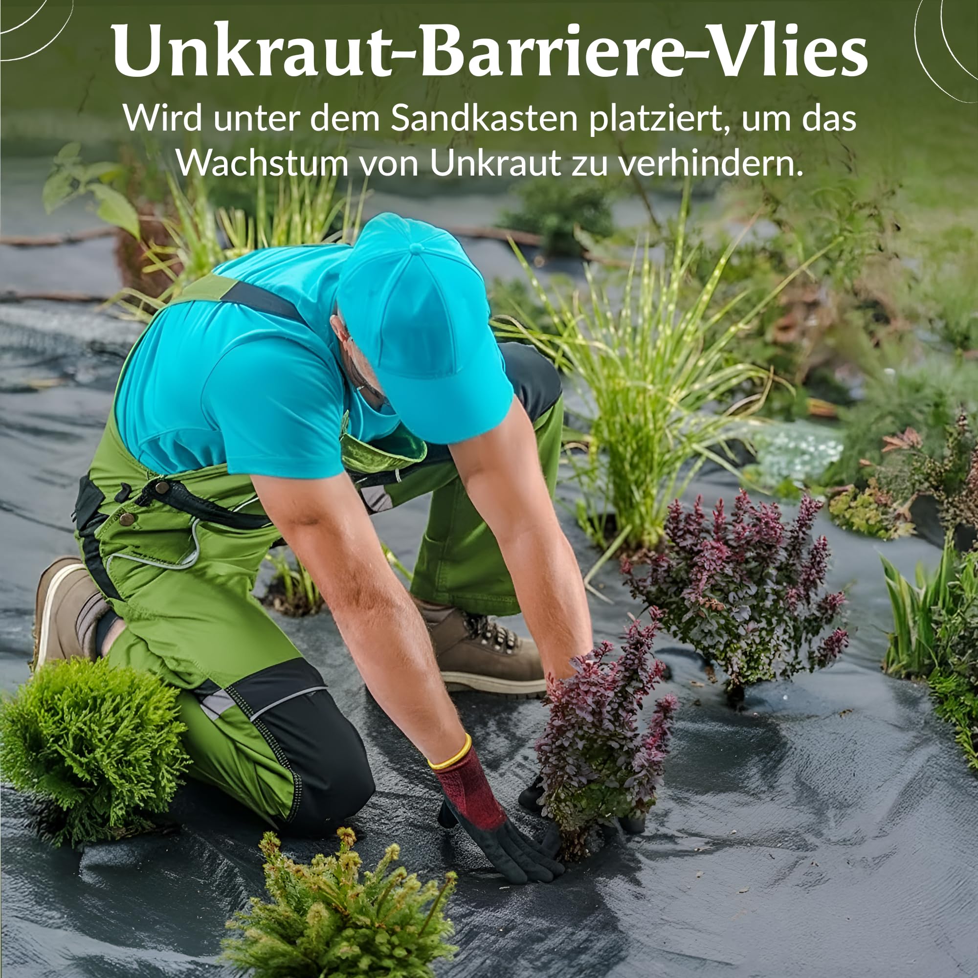 GARDENIX 9m² Unkrautvlies für Sandkasten 3m x 3m, Extra Stark 150g/m² Sandkastenvlies, Sandkastenunterlage Wasserdurchlässig, Sandkastenfolie Gartenvlies für den Kinder Sandkasten