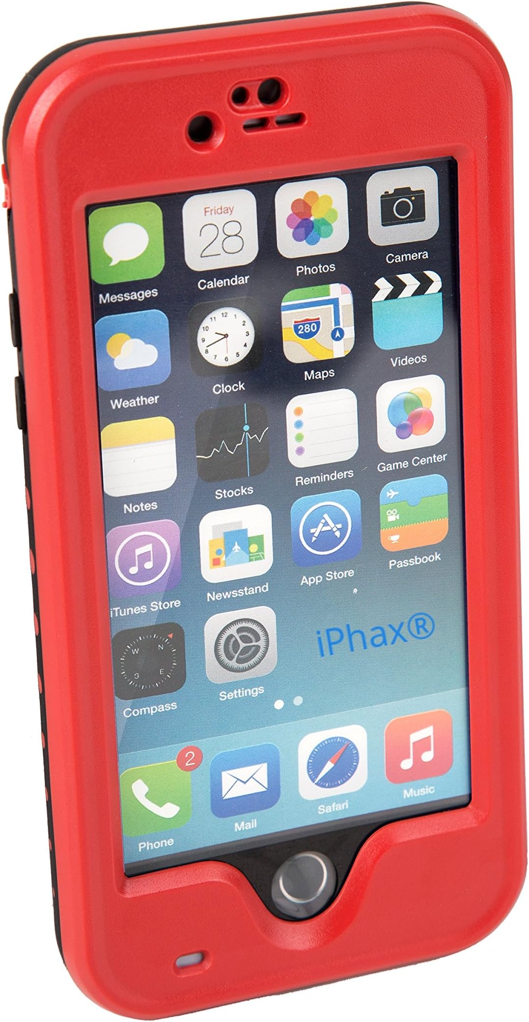 [Lifetime Hassle-Free Warranty] iPhax Waterproof Shockproof Snowproof Dirtproof Durable Full Sealed Protection Case Cover for iPhone 6 [4.7 inch] (Red)