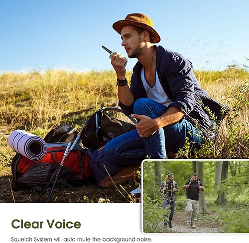 Vista 52 de Walkie Talkies de largo alcance, Topsung M880 FRS Radio bidireccional para adultos con pantalla LCD de micrófono/Wakie-Talkies duraderos