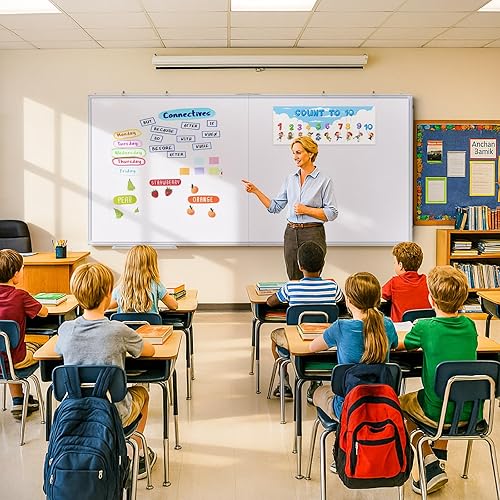 Miniatura 6 de Pizarra magnética de borrado en seco de 96 x 48 pulgadas, pizarra blanca maxtek de 4 x 8 pulgadas para pared, pizarra blanca grande de borrado en