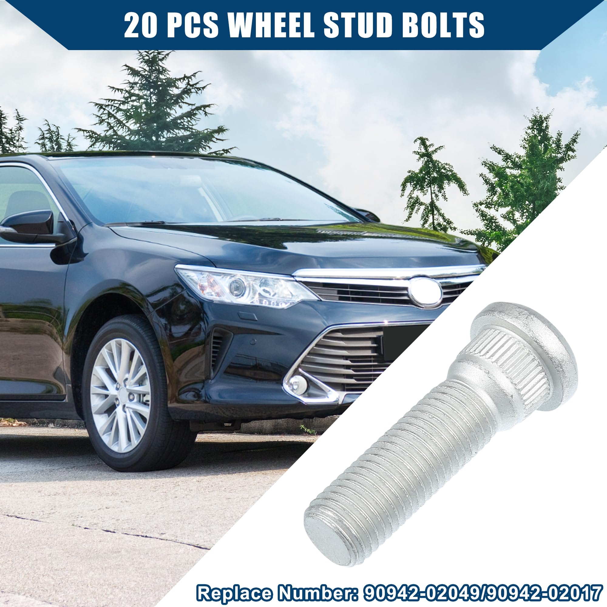 A ABSOPRO No.9094202049 Bullone per Perno Ruota M12-1.5 per Lexus per Toyota 20 Pezzi