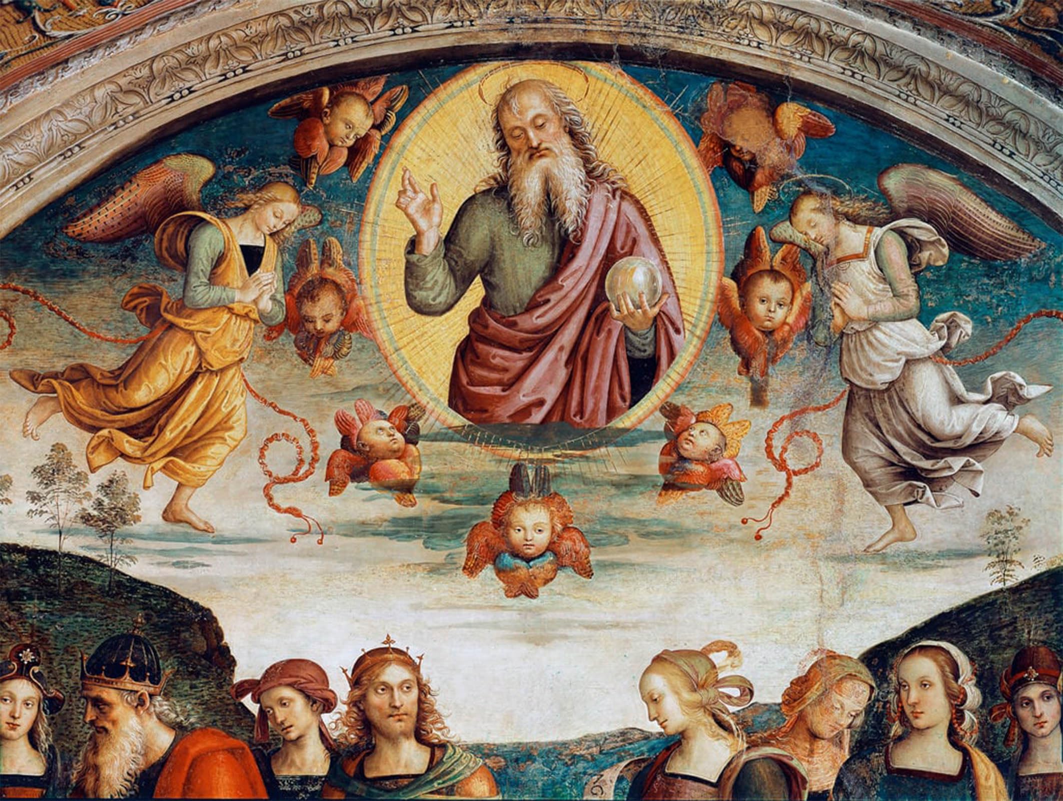 ARTXLXXBN Famous Prints Artwork Pictures Poster Painting Art the Lord Surrounds with Prophecies by Pietro Perugino Artwork Landscape Pictures for Home Decor 60x90cm