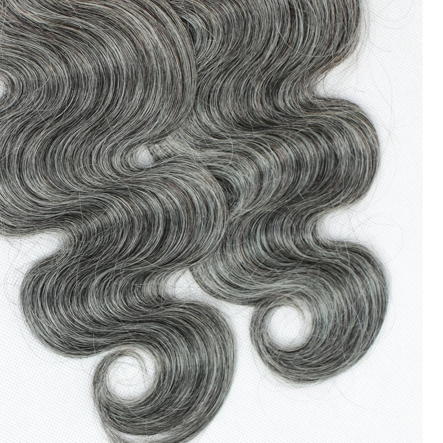 18 20 22 inch Salt and Pepper Gray Body Wave Bundles Human Hair Natural Grey-White Human Hair Bundles 100% Unprocessed Virgin Hair Weave Extensions