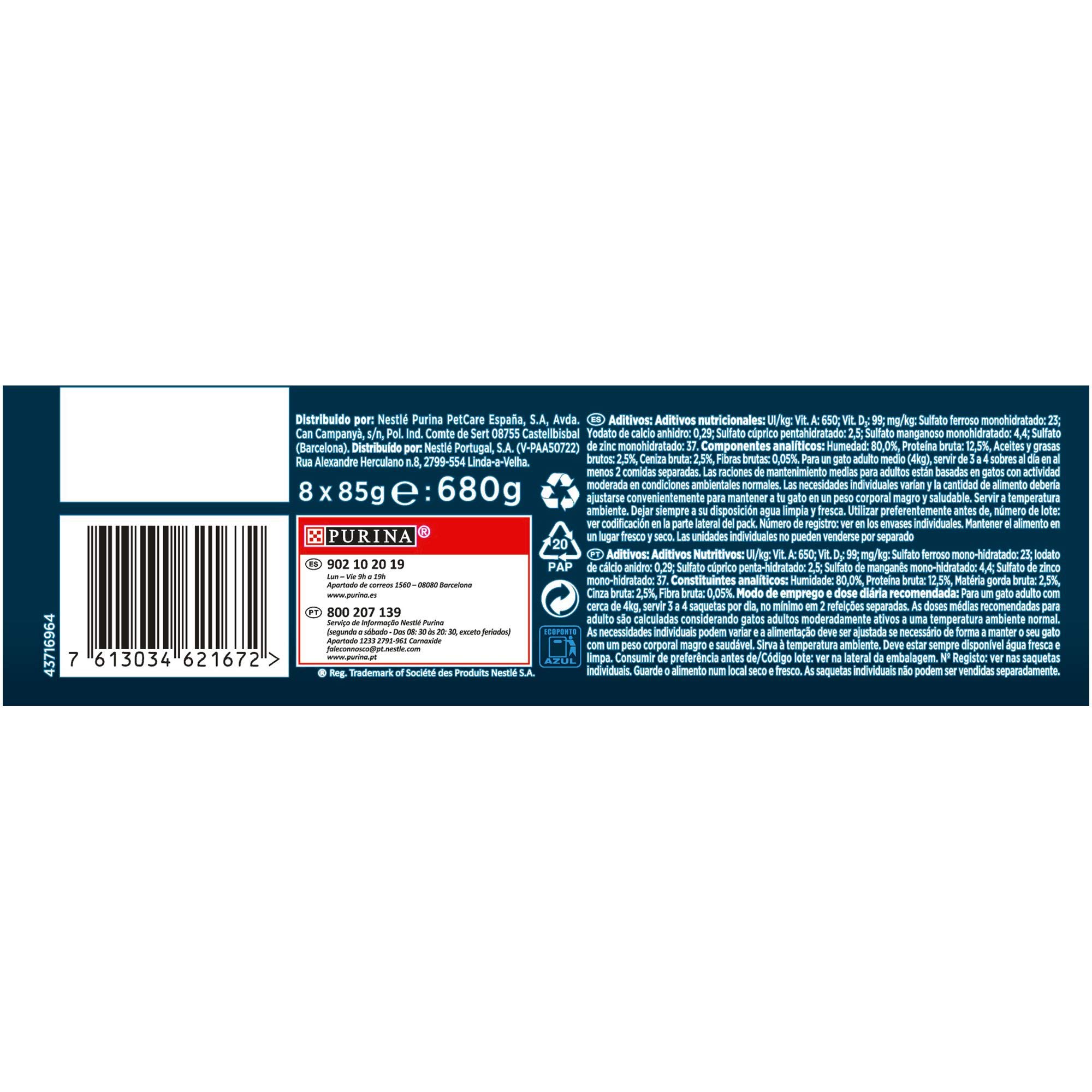 Purina Gourmet Perle Finas Duo z morza karma dla kotów w sosie 10 x [8 x 85 g]