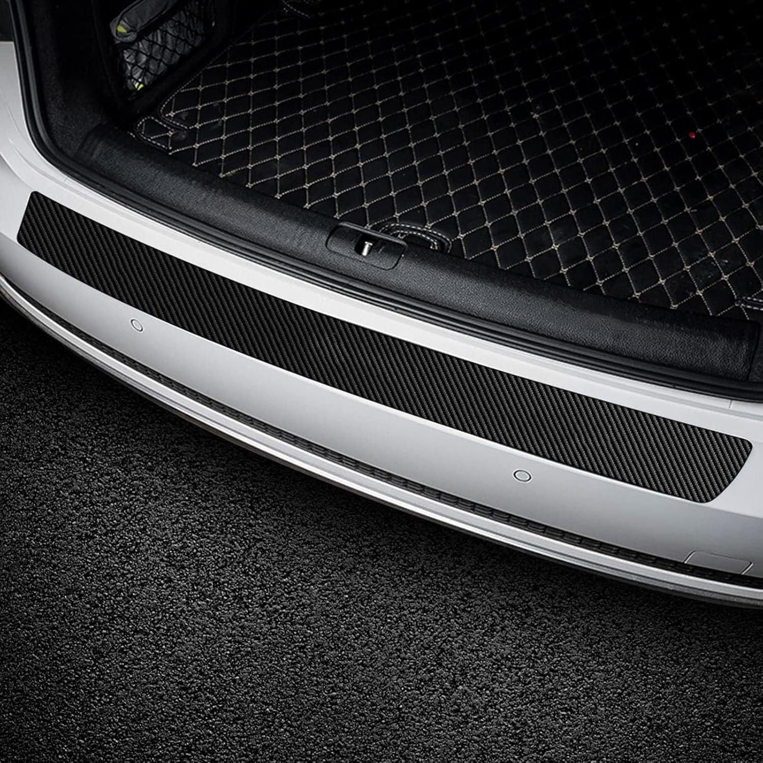 Car Rear Boot Bumper Protector for Chrysler 300 300C 2011-2023 2024 2025, Carbon Fiber Auto Trunk Door Sill Anti-Scratch Sticker Styling, Carbon Fiber Door Edge Protectors