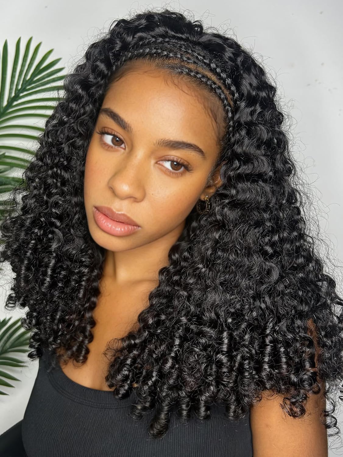 Quantum Love Burmese Curly Half Wig Human Hair Kinky Curly Half Wig Glueless Put On Go 3 In 1 Seamless Flip Over Drawstring Beginner Friendly Headband Curly Wigs for Women Daily Wear (20 inch)