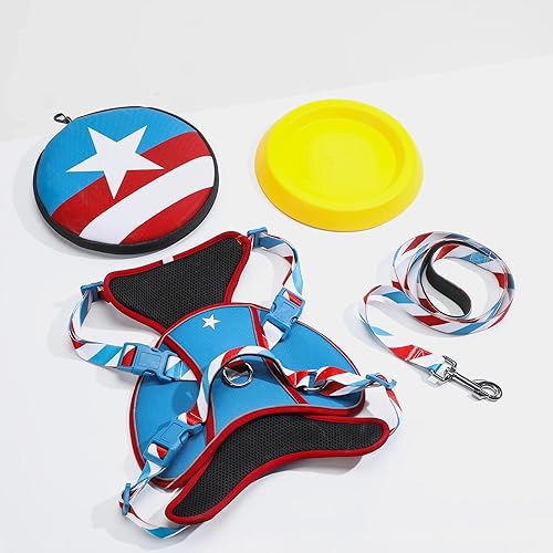 Miniatura 3 de Balabuki Juego de arnés y correa ajustable para perros medianos y grandes, sin tirones, chaleco reflectante con asa, fácil de caminar, a prueba de