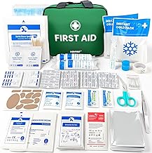 HONYAO First Aid Kit 180 Pieces, Complete First Aid Kit, First Aid Kit for Home Car Work Sport Travel Camping Children, Green