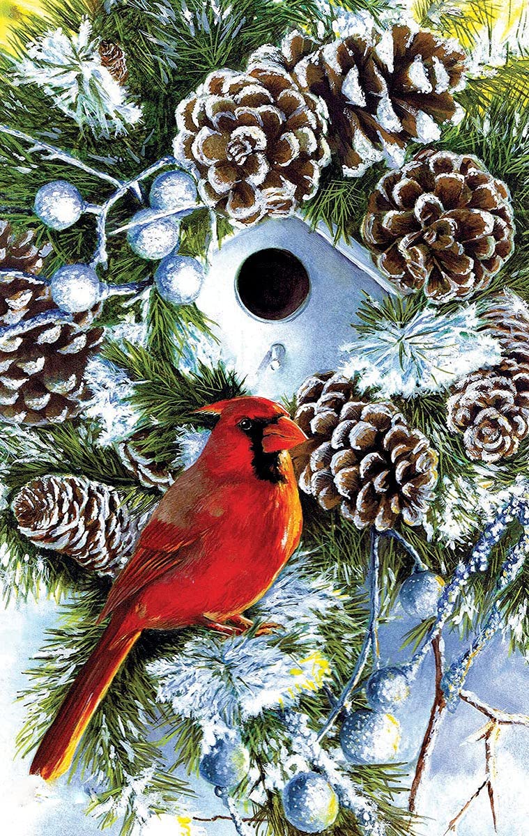 Peinture Diamant Oiseau Rouge 50x140cm broderie grand format strass complet pour adulte et enfant
