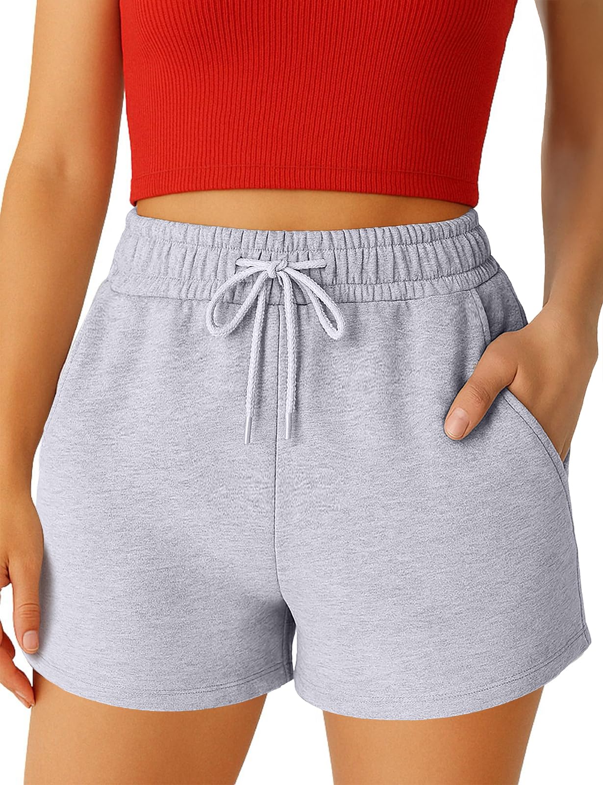 ROSS CAMP Womens Shorts - SweatShorts Workout Gym Shorts for Women Trendy Fashion Athletic Casual Summer Lounge Sweat Bermuda