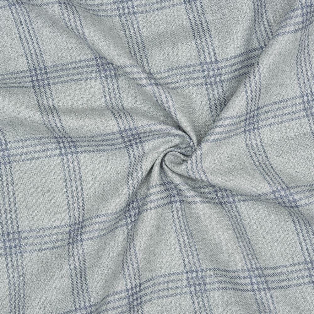 Qashida Tweed Wool Blazer Fabric for Men | Premium Checked Woollen Suiting Material | 2 Meter Cut for Blazers, Kotis & Waistcoats | 58 Inch Width | Off White, Blue Checks