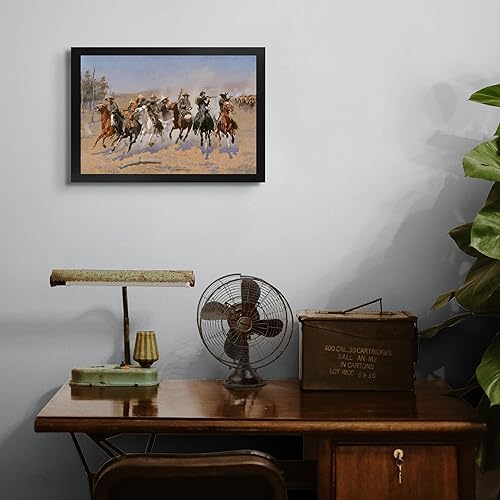 Miniatura 4 de Lost Cabin A Dash for the Timber de Frederic Remington  Imprimir marco plano negro  Reproducción de pinturas de obras de arte finas  Póster