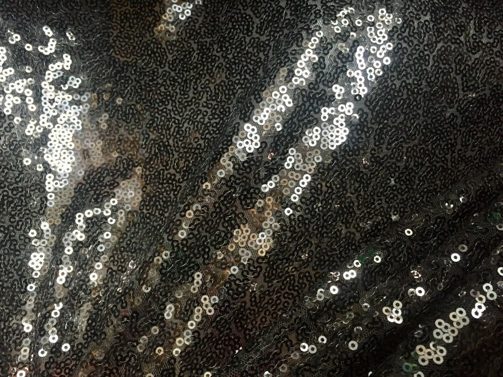 3mm Sequins Fabric 2 Way Stretch Fish Scales Multicoloured Material for Carnival Crafts - 130cm Wide (1 METRE, Grey) - Image 2