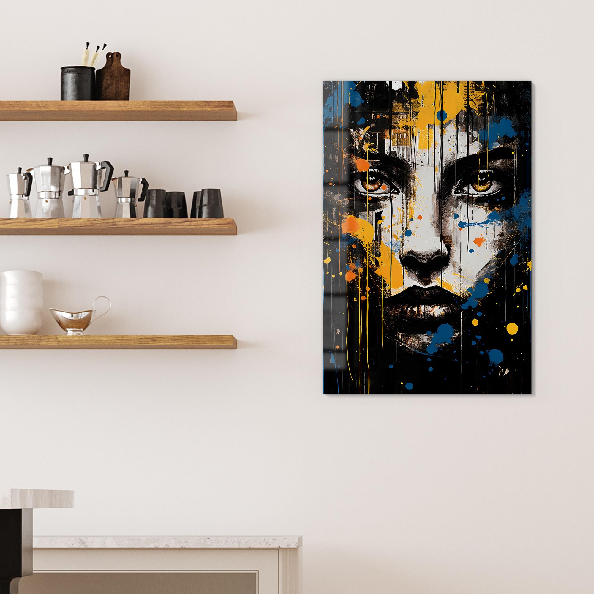 DEQOART Pizarra magnética de cristal, 60 x 90 cm, diseño "Momento de anhelo" | Pizarra magnética con imanes, bolígrafo y paño para cocina y oficina | Pizarra magnética y se puede escribir