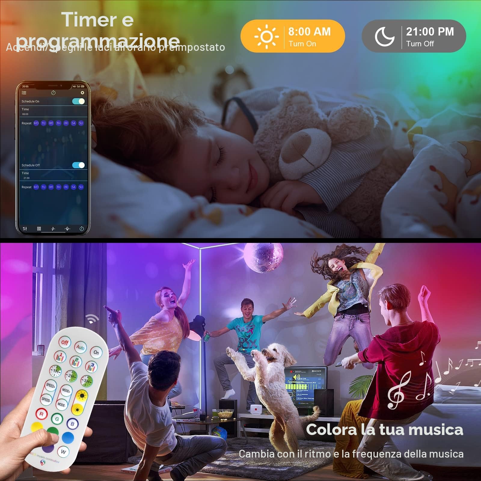LUXONIC 5M Strisica LED Neon, RGBIC, 24V Silicone Neon Luci LED Flessibile Bluetooth con APP e Telecomando, impermeabile, Sincronizzazione Musicale, Decorazione Esterna/Interna del partito, Festa