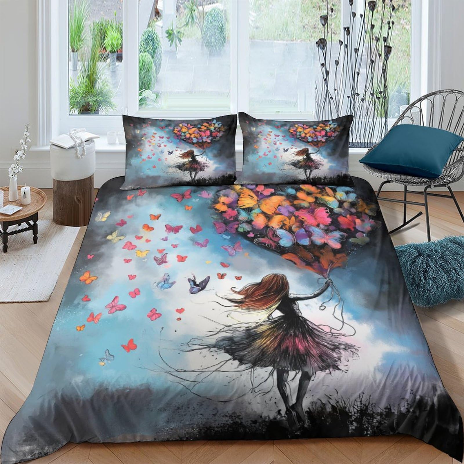 Housse de couette dessin animé anti-plis parure de lit 3D sans repassage