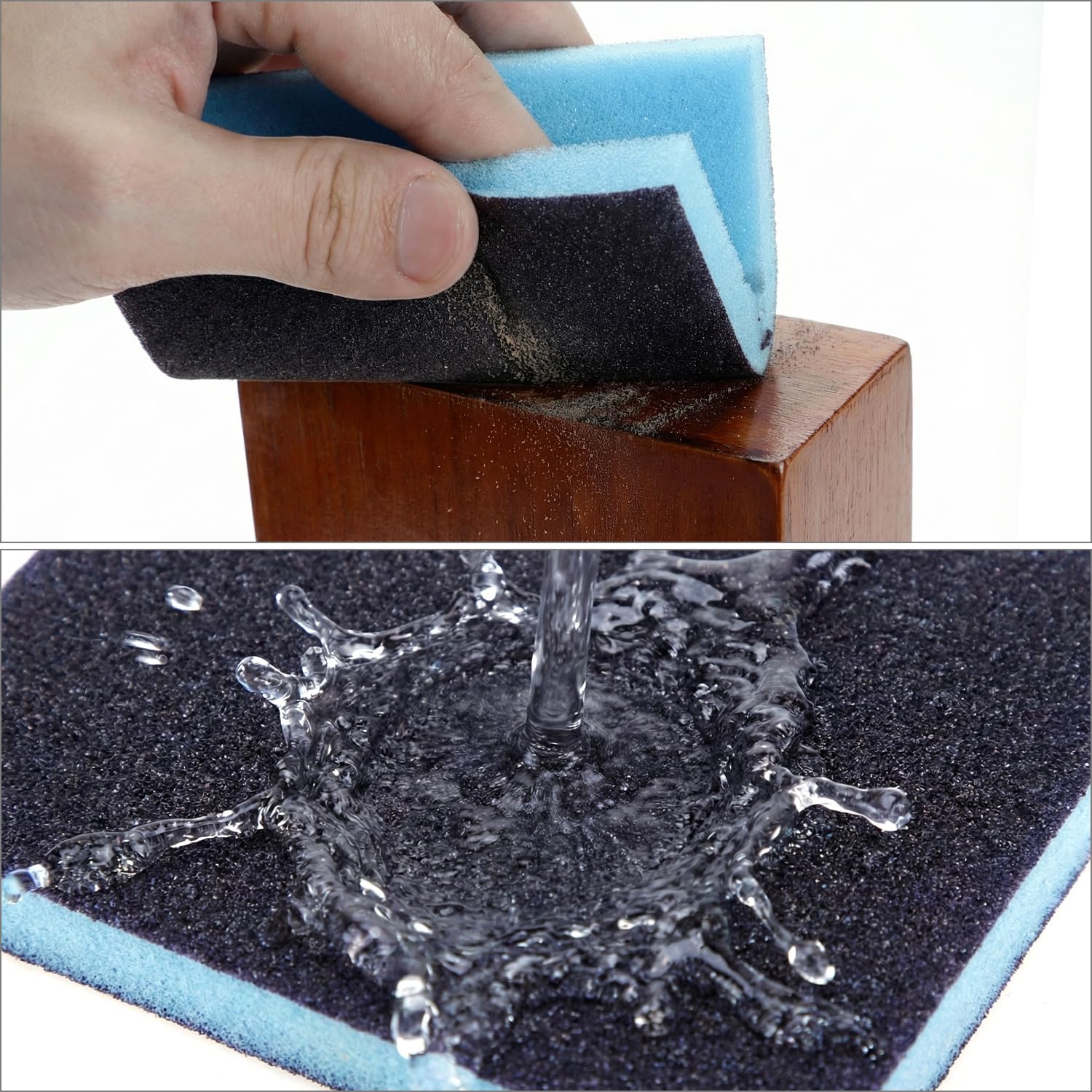 QWORK® 12 Pezzi spugne abrasive levigatura a secco e a umido, grana 60/80/120/220/320/400, carta abrasiva riutilizzabili, per legno e metallo