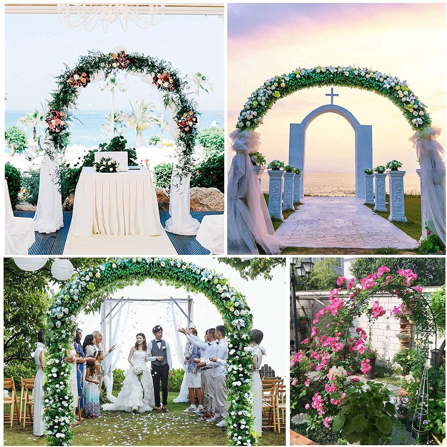 Archi grandi per rose, altezza 240 cm, larghezza 120 cm, 140 cm, 180 cm, 220 cm, 260 cm, 300 cm, pergolato da giardino per interni ed esterni, con varie piante rampicanti, nero/bianco, 150 x 240 cm