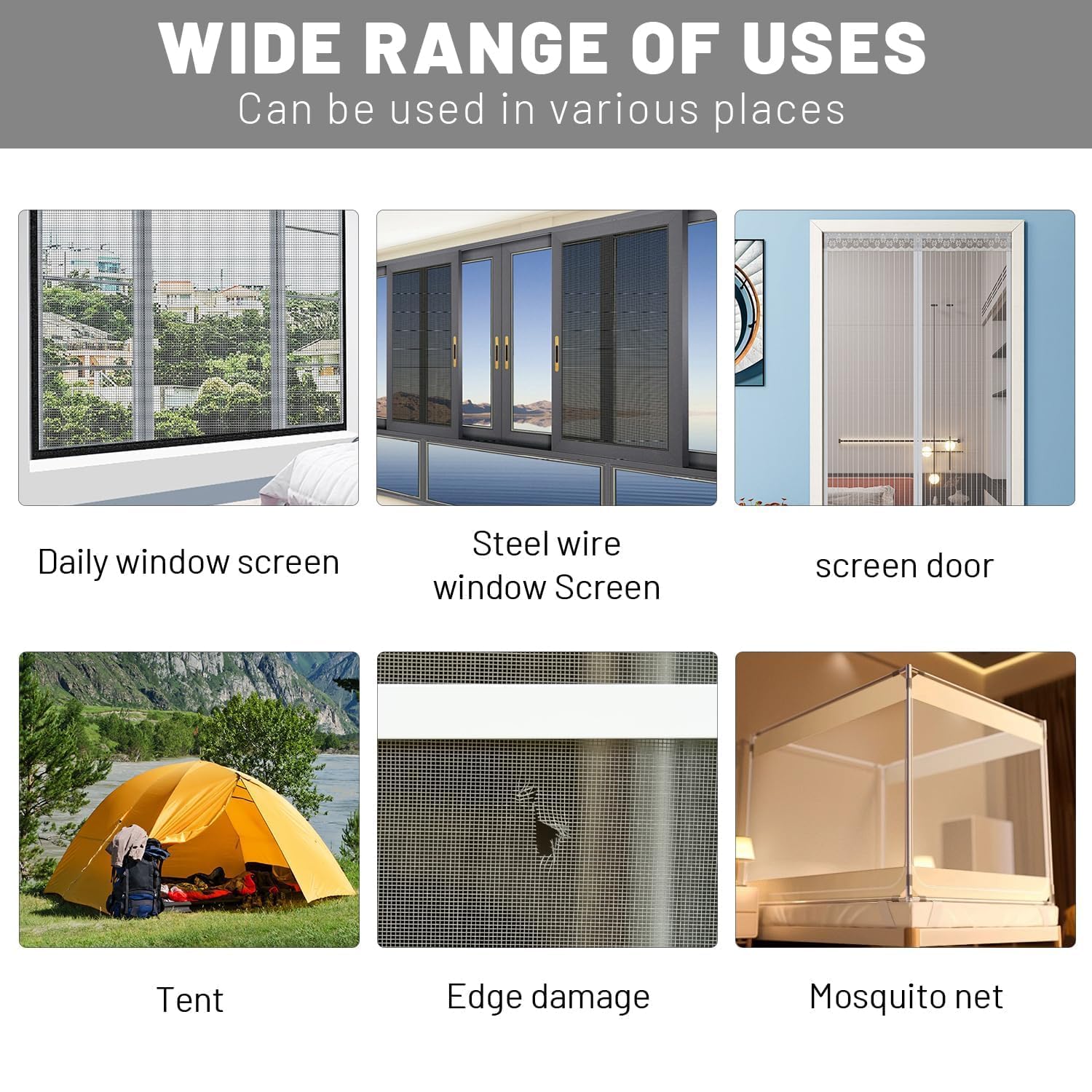 Mosquito Net Patch Repair Tape, Window Screen Repair Tap, Strong Adhesive & Waterproof Window Mosquito net Covering Mesh Tape for Door Tears Holes Screen Patch Repair (200Cm X 5CM) (2, Multi) — Amazon image 4
