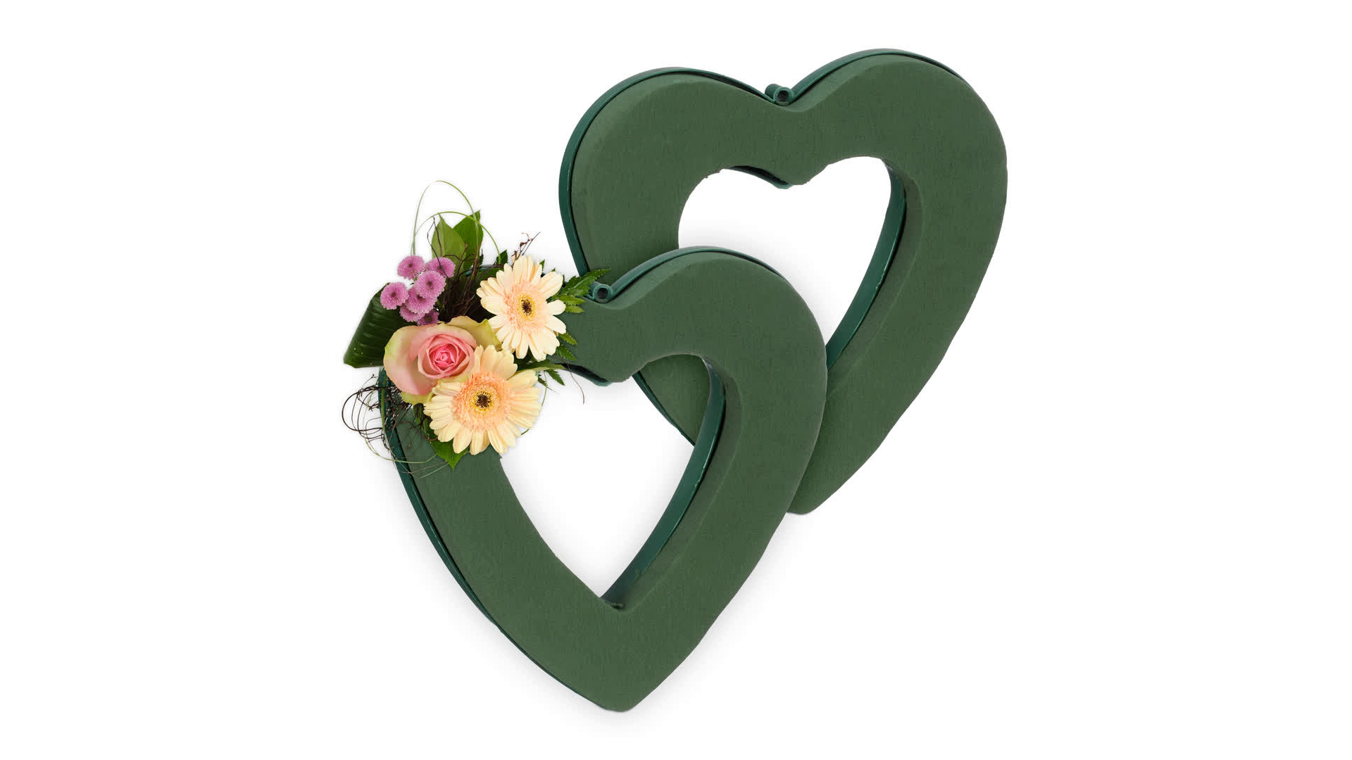 Mousse Florale En Cœur 30x30cm - Pour Arrangements Fleurs Fraîches - Avec Grille Et Ventouses - Mariage, Anniversaire