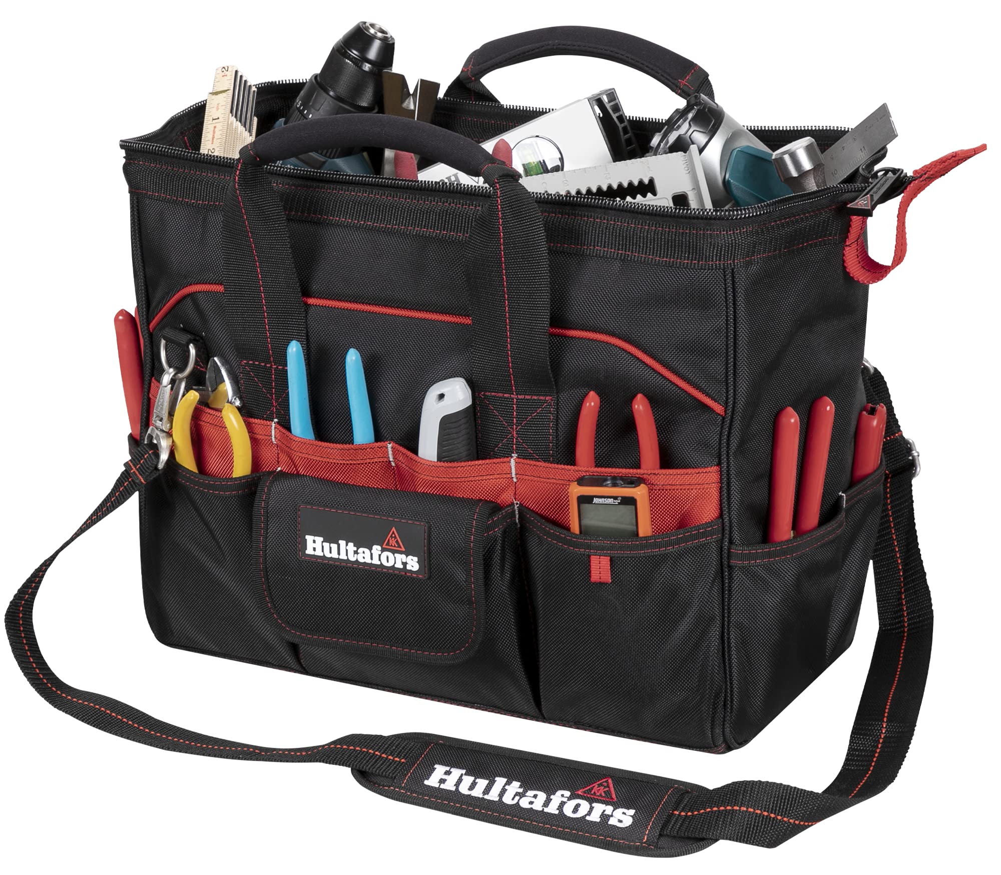 Hultafors Work Gear HT5543 Tradesman's Tool Bag, 33 Pockets, Heavy Duty Ballistic Polyester Tool Carrier, Adjustable Slip-Resistant Shoulder Straps