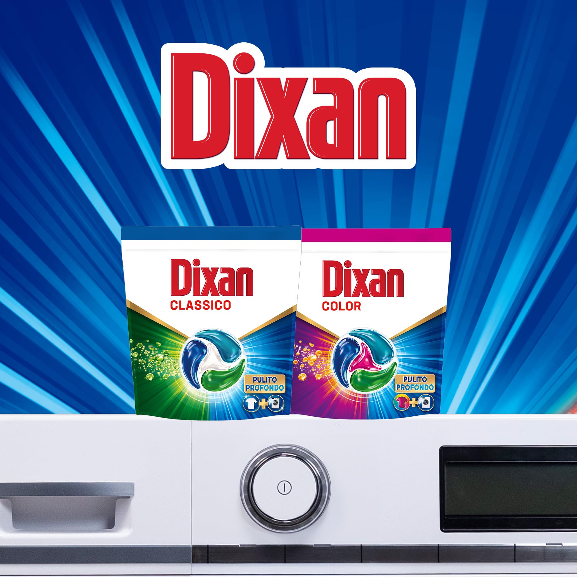 Dixan DISCS 4in1 Classico Detersivo Lavatrice, 4 confezioni da 40 Lavaggi, Capsule lavatrice per una pulizia profonda del bucato e freschezza igienica per lavatrice, Rimuove le macchie da 20°C