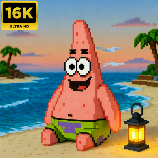 Patrick Star Block Craft Beach Sounds & Relaxing Music