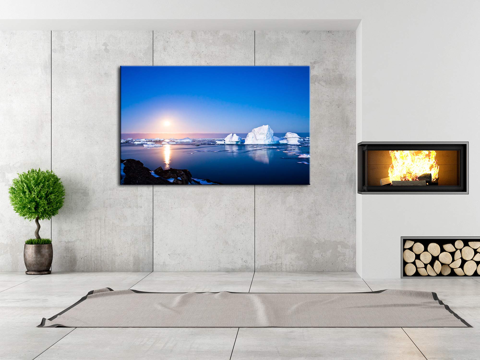 DECLINA, Quadro Decorativo da Parete per Soggiorno Moderno, Quadro Decorativo da Parete, Tela Deco Iceberg 50 x 30 cm, Canvas, 120x80 cm