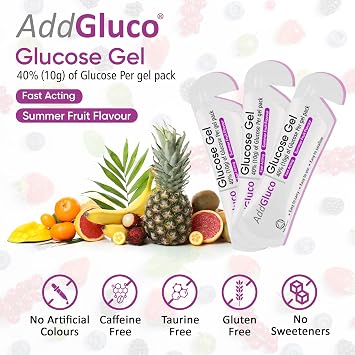 Glucose Gel – Fast-Acting Glucose Energy Gel in Easy Tear Sachets (3 x 25g) – Summer Fruit Flavour, Vegetarian & Vegan-Friendly