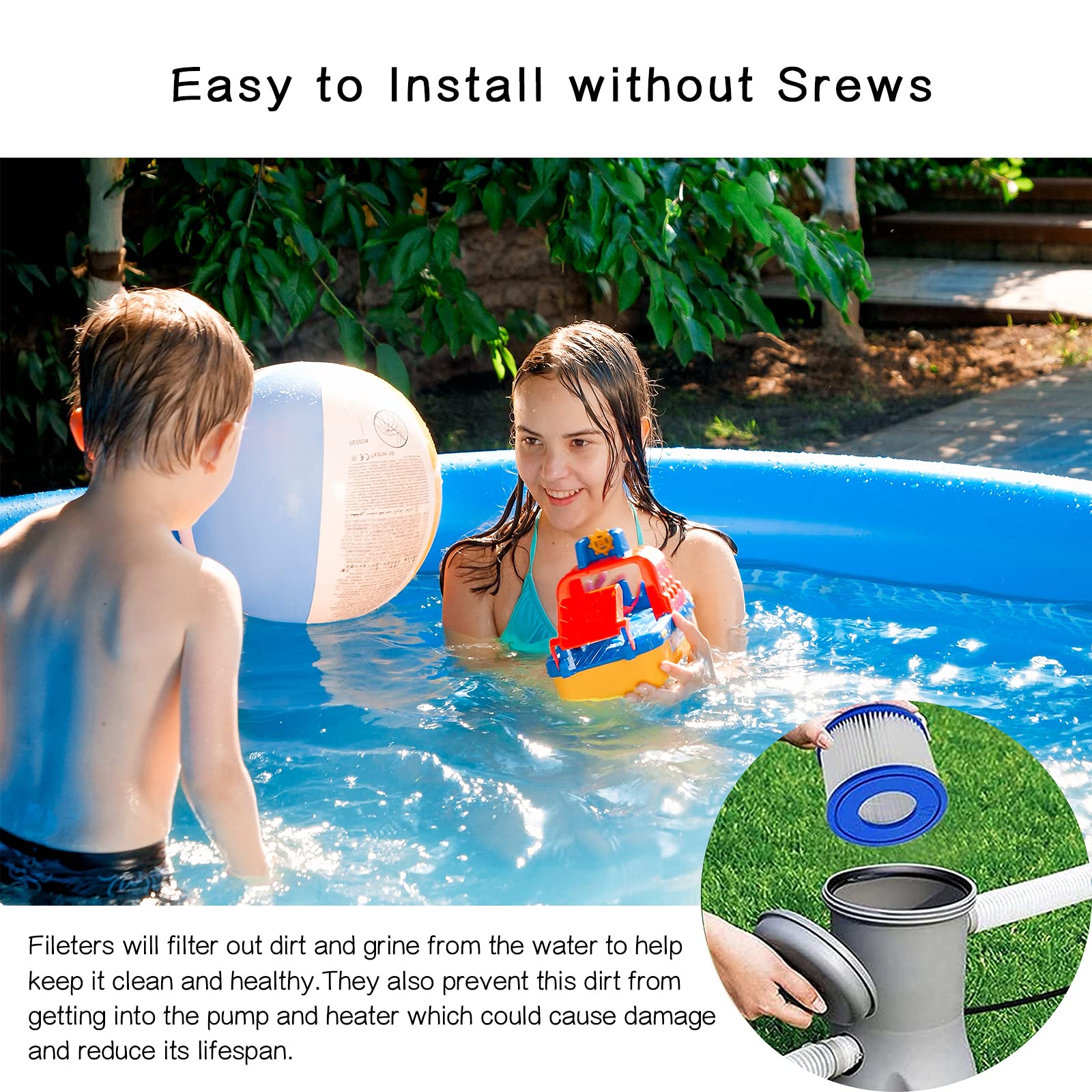 Ersatzfilter für Bestway Filterpatrone VI für Lay-Z-Spa, SaluSpa 90352E, Filter Ersetzt die Originalkartusche für Whirlpool, Miami, Vegas, Monaco, Madeira, 2 Filters
