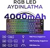 Hawk Gaming HK255 Membrane LCD RGB Kablosuz/Bluetooth%75 Türkçe Gaming Klavye (Siyah Gri)