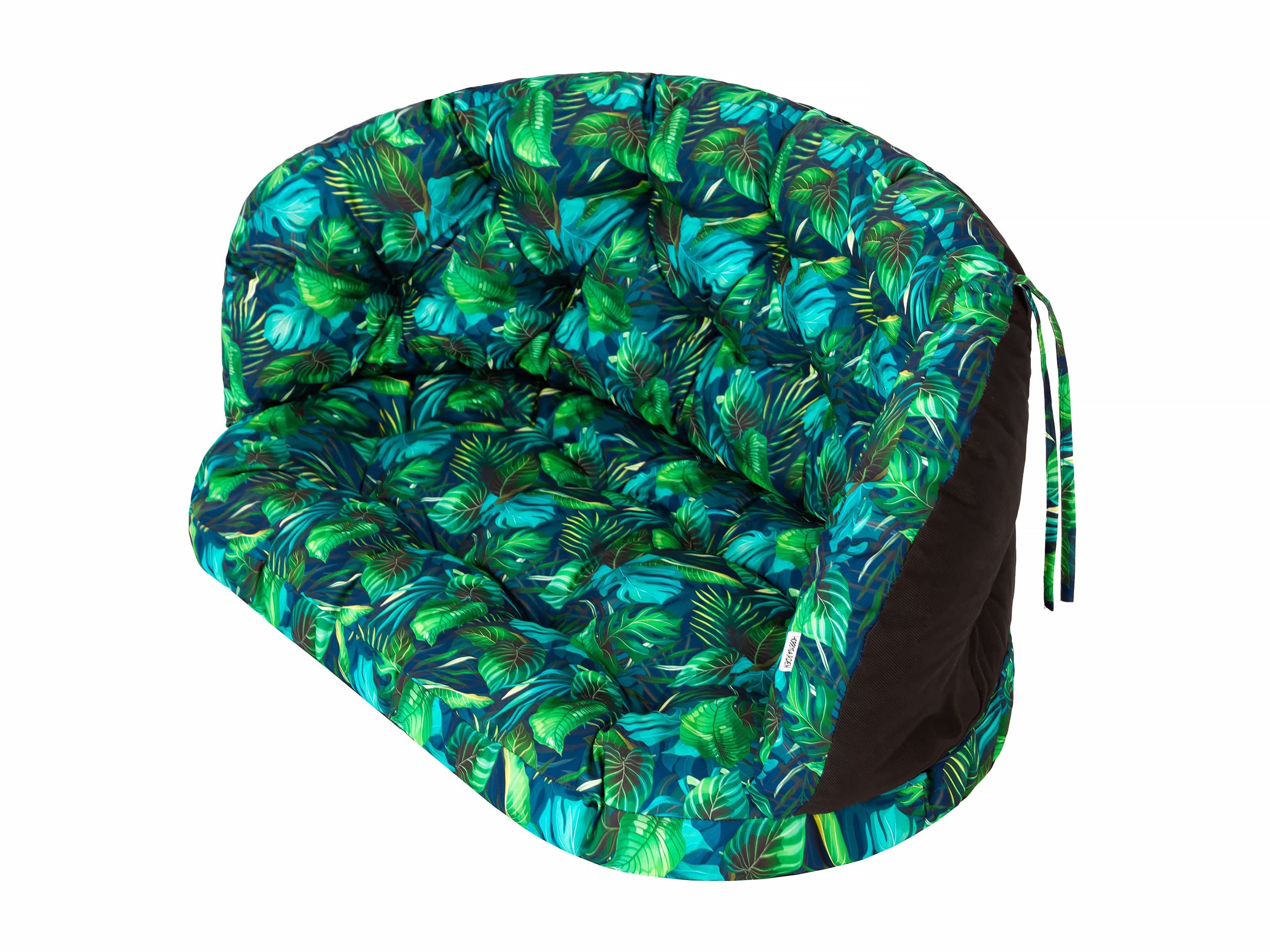 Cuscino per sedia in rattan, panca, panchina, dondolo, cuscino da giardino, 2 + 1 cm, foglia blu