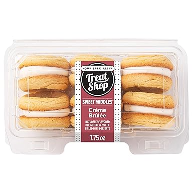 Our Specialty Crème Brulee Sweet Middle Sandwich Cookies, Nut Free Dessert, 6 Cookies, 7.75 Ounces
