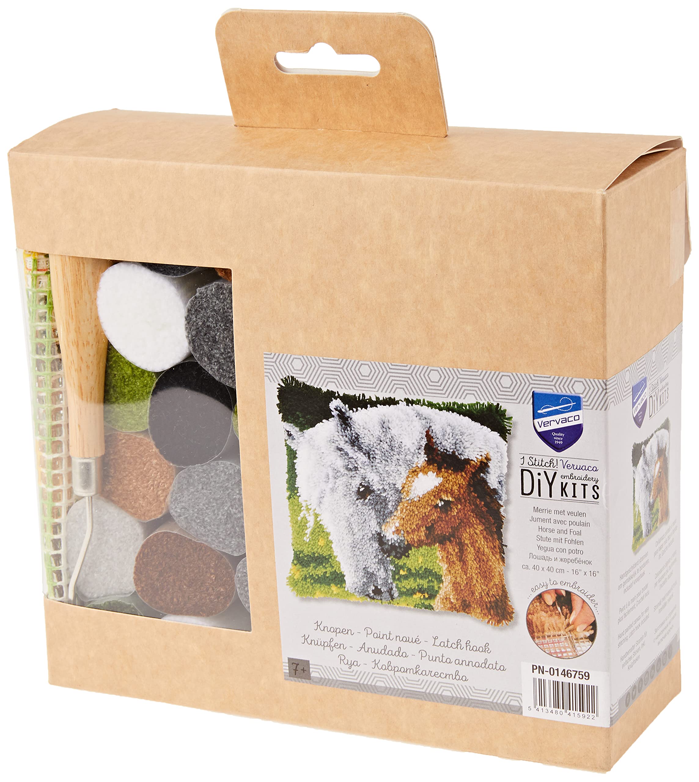 Vervaco Latch Hook KIT Horse/FOAL, Multi, One Size