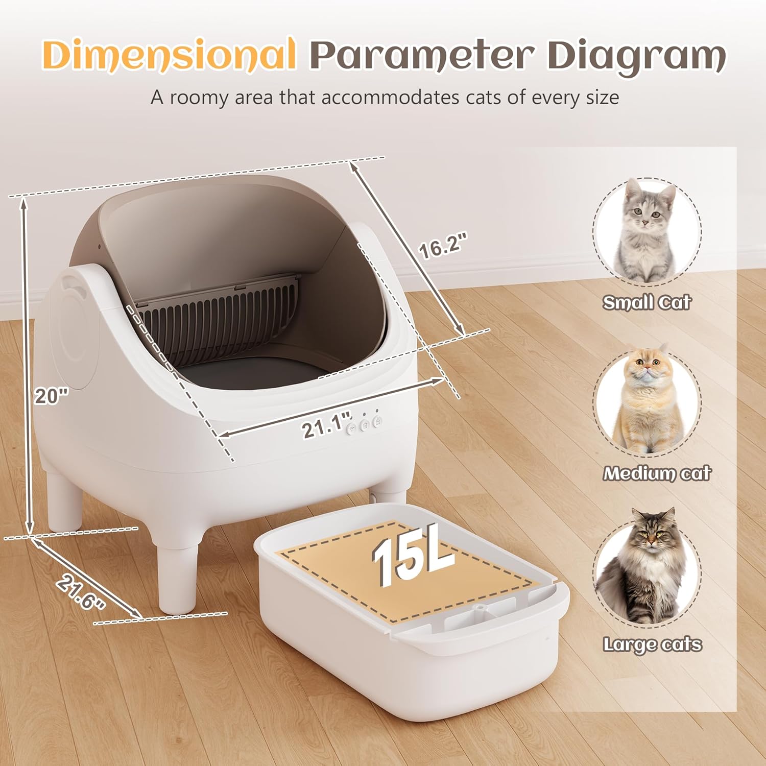 Greesum Automatic Self-Cleaning Litter Box and included accessories