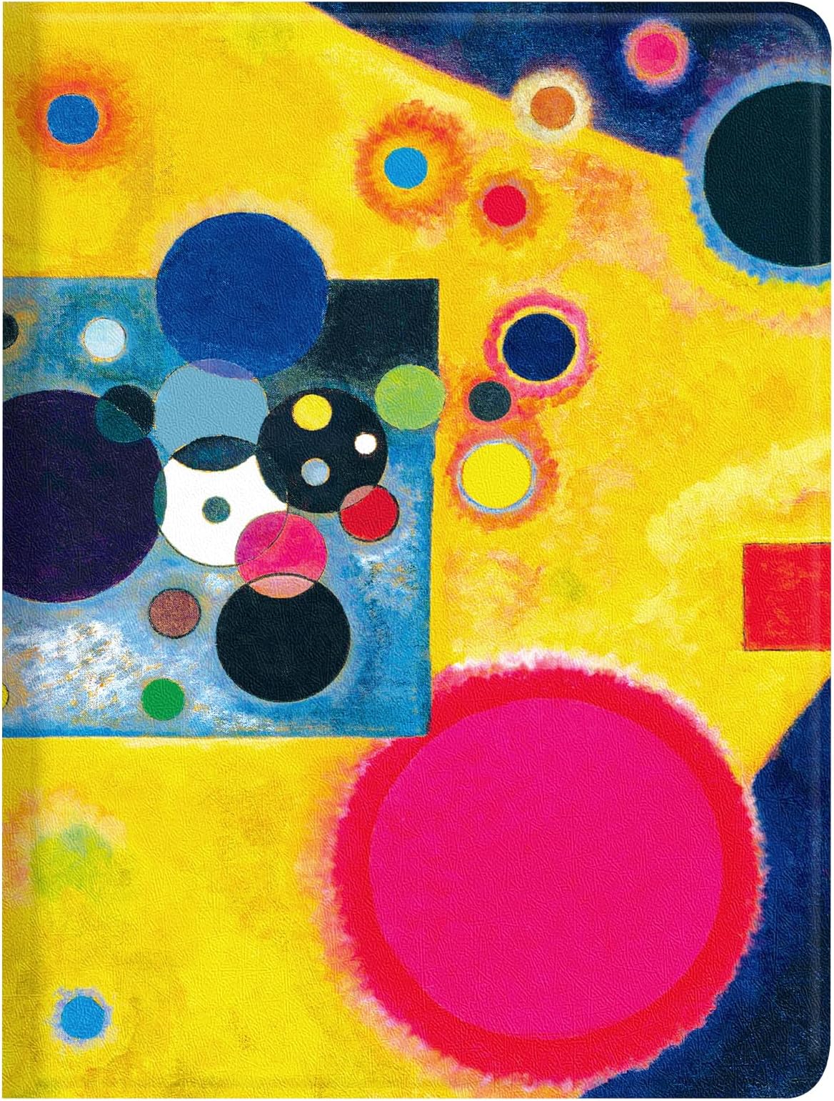 Berkin Arts for iPad Pro 12.9 Inch 2022(6th Gen) Case/2021(5th Gen) /iPad Air 6th 2024(M2) Premium Leather Cover Abstract Cosmic Inspired Vibrant Galaxy Pattern(Accent in Pink by Wassily Kandinsky)