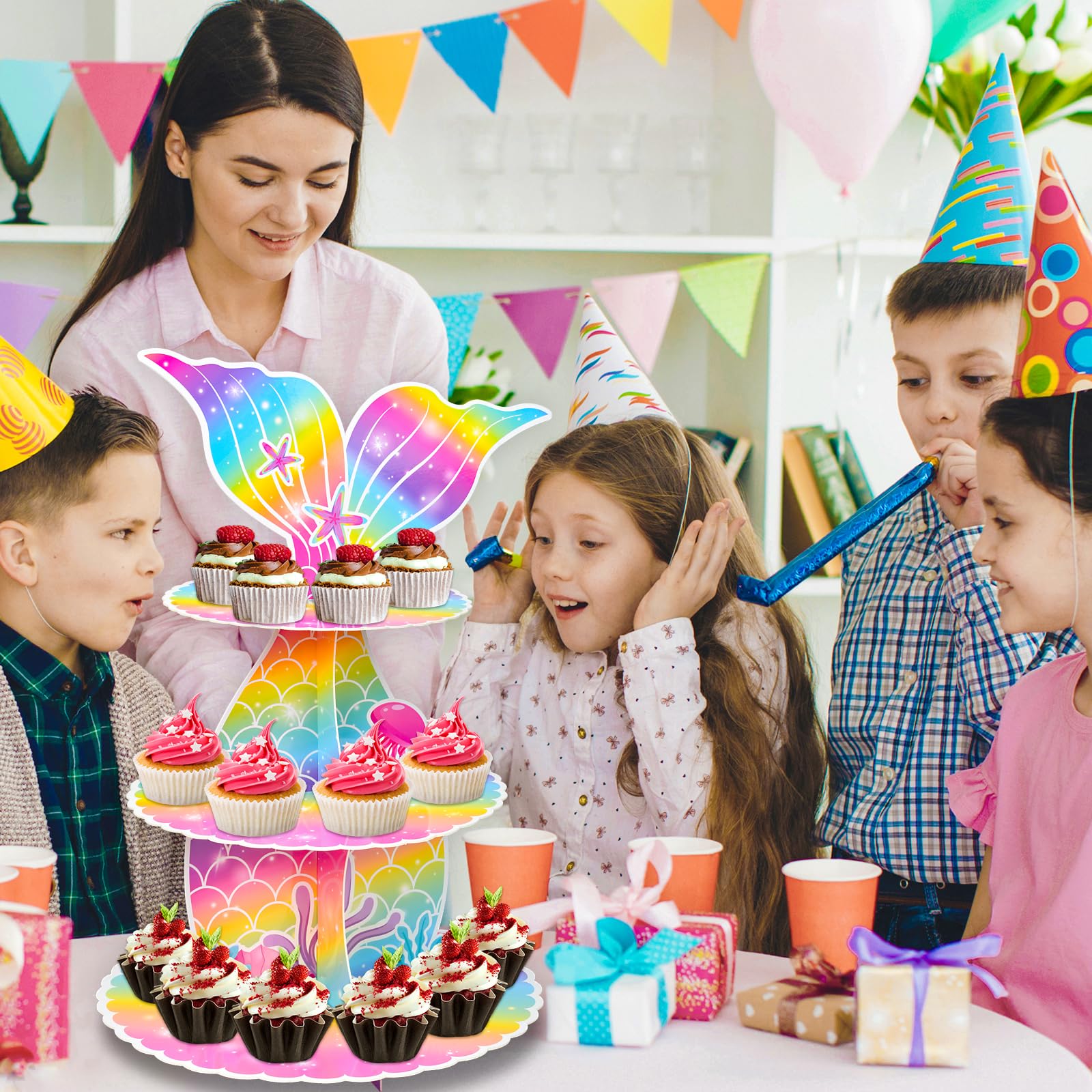 Mermaid Cake Stand, 3 Tier Mermaid Cupcake Stand Holder