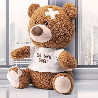PREXTEX 12-Inch Get Well Soon Plush Bear - Soft Stuffed Teddy Bear - Get Well Soon Gifts for Kids Stuffed Animals - Get Well Soon Stuffed Toy - Get Well Soon Teddy Bear Plush - Get Well Gift