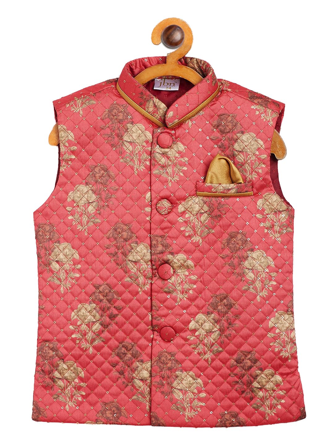 jbn creation Boys Boys' Pink Silk Blend Nehru Jacket-picture-11