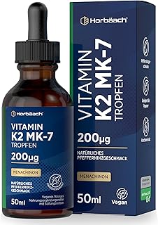 Vitamin K2 MK7 Tropfen | 200µg Pro Tagesdosierung | Höchste Bioverfügbarkeit | 50 ml Flüssigform | Horbaach