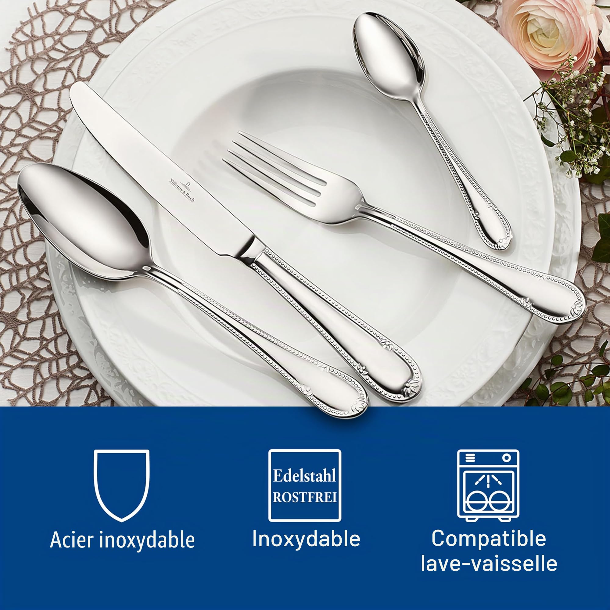 Villeroy & Boch Mademoiselle Couverts de table pour 6 personnes, 24 pièces, Acier inoxydable