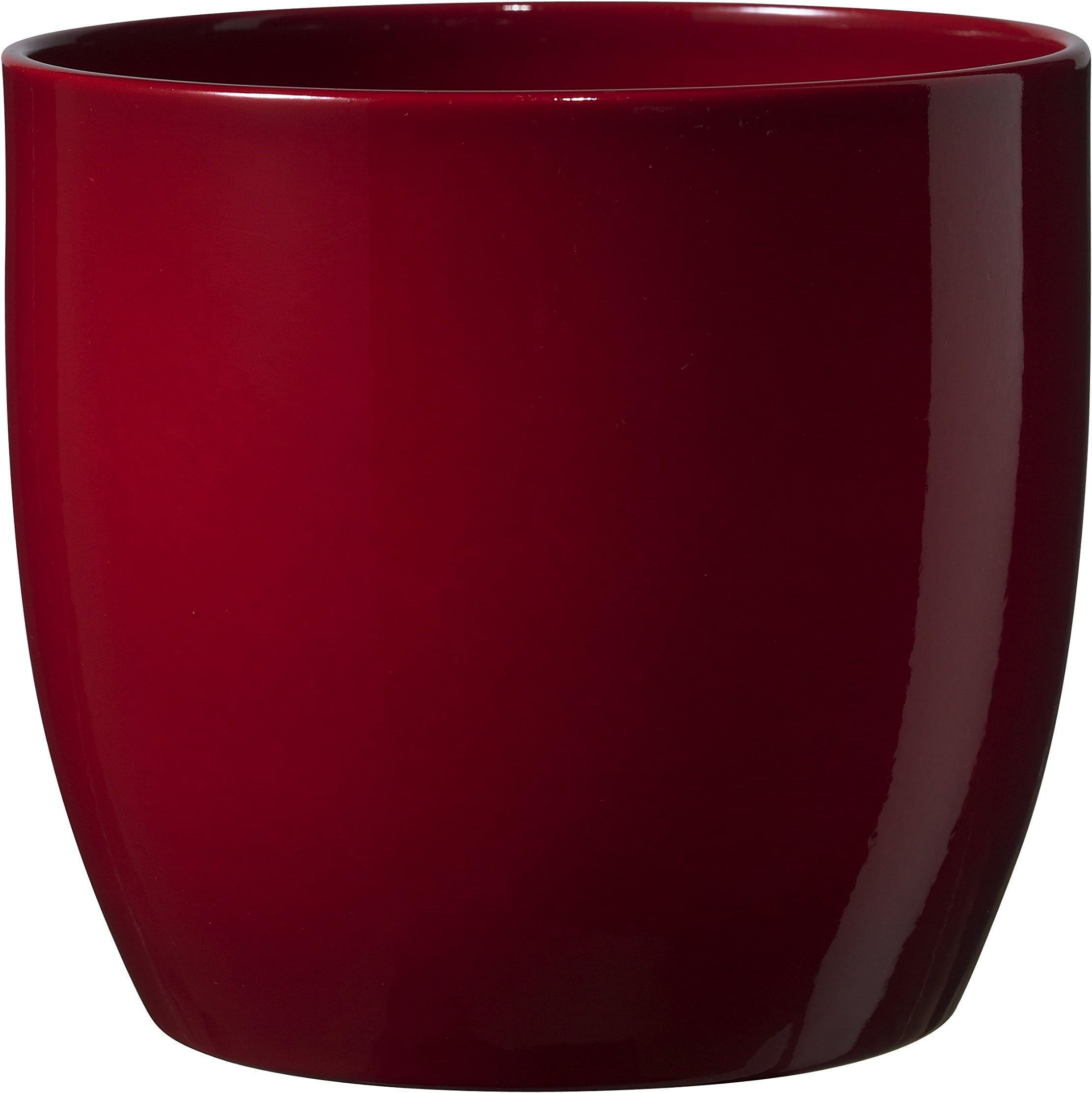 Soendgen Ceramic Flower Pot, Basel Full Colour, Clay, Bordeaux, 21 x 21 x 20 cm